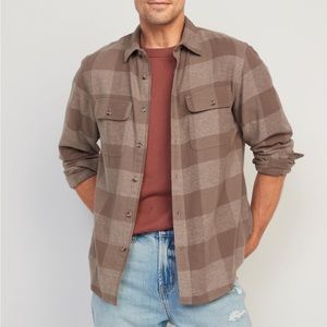 Old navy brown flannel button down shirt